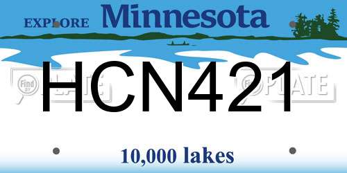 HCN421 Minnesota License Plate
