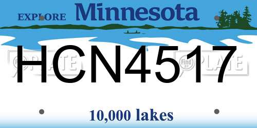 HCN4517 Minnesota License Plate