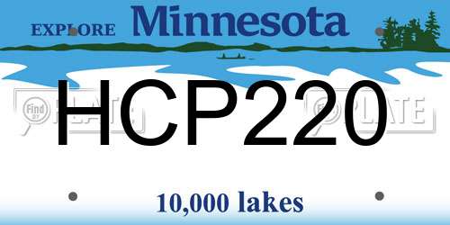 HCP220 Minnesota License Plate