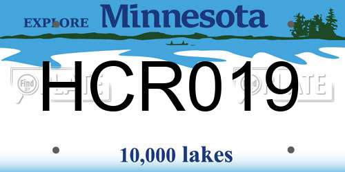 HCR019 Minnesota License Plate