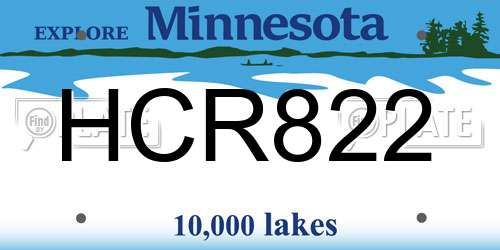 HCR822 Minnesota License Plate