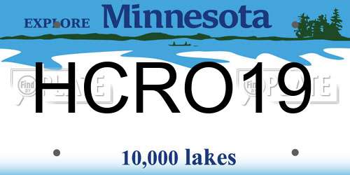 HCRO19 Minnesota License Plate