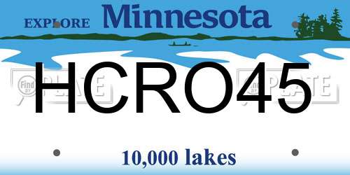 HCRO45 Minnesota License Plate