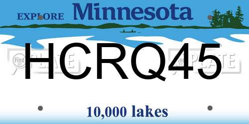 HCRQ45 Minnesota License Plate
