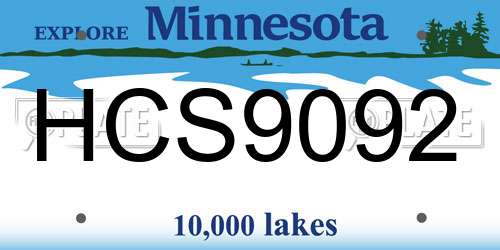 HCS9092 Minnesota License Plate