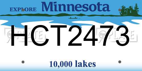 HCT2473 Minnesota License Plate