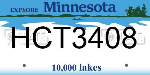 HCT3408 Minnesota License Plate