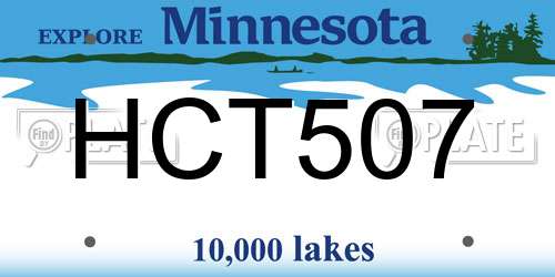 HCT507 Minnesota License Plate