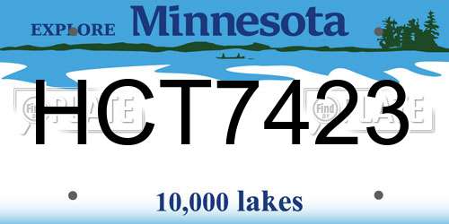 HCT7423 Minnesota License Plate