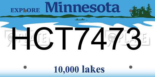 HCT7473 Minnesota License Plate