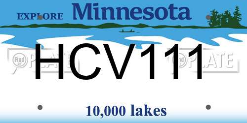 HCV111 Minnesota License Plate