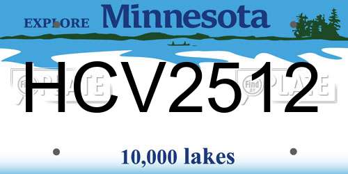 HCV2512 Minnesota License Plate