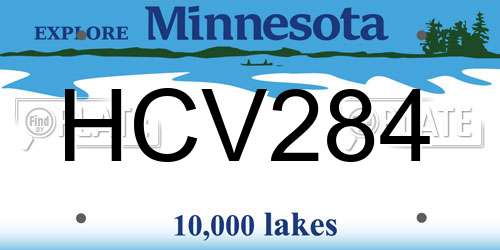 HCV284 Minnesota License Plate