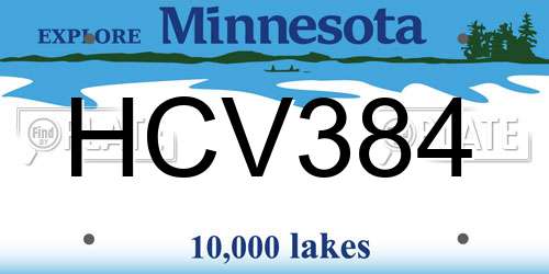 HCV384 Minnesota License Plate