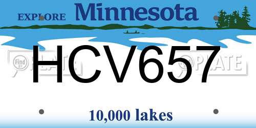 HCV657 Minnesota License Plate
