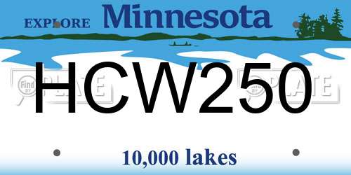 HCW250 Minnesota License Plate