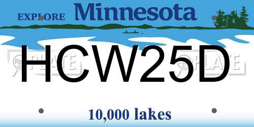 HCW25D Minnesota License Plate