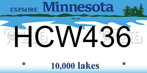 HCW436 Minnesota License Plate