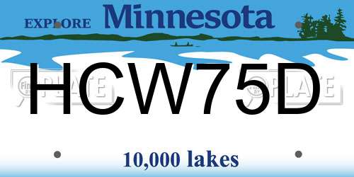 HCW75D Minnesota License Plate