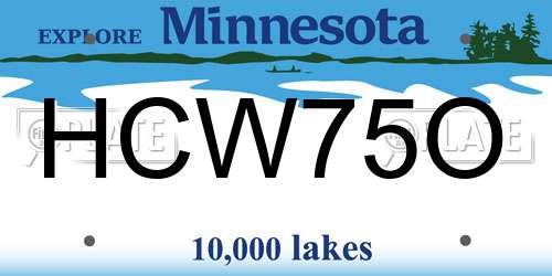 HCW75O Minnesota License Plate