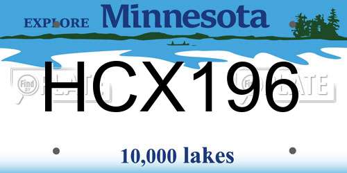 HCX196 Minnesota License Plate
