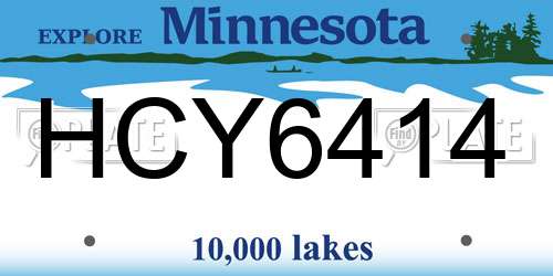 HCY6414 Minnesota License Plate