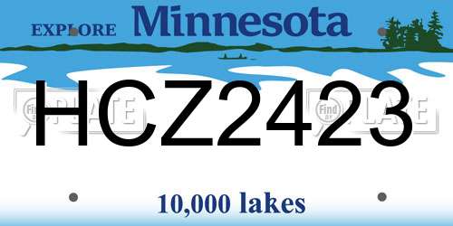 HCZ2423 Minnesota License Plate
