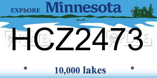 HCZ2473 Minnesota License Plate