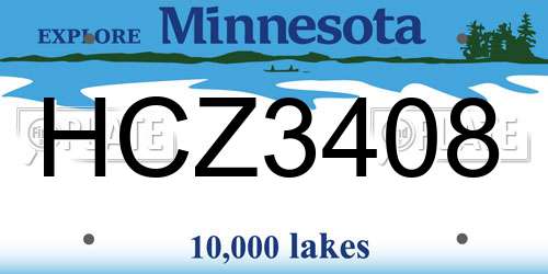 HCZ3408 Minnesota License Plate