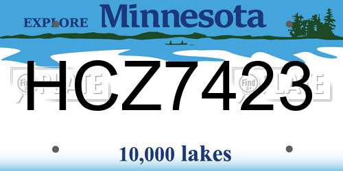 HCZ7423 Minnesota License Plate