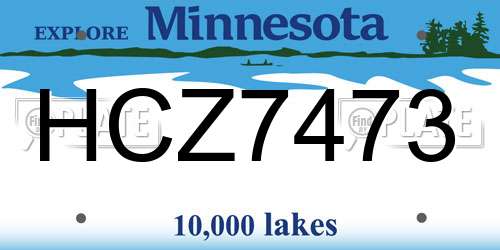 HCZ7473 Minnesota License Plate