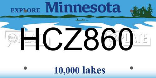 HCZ860 Minnesota License Plate