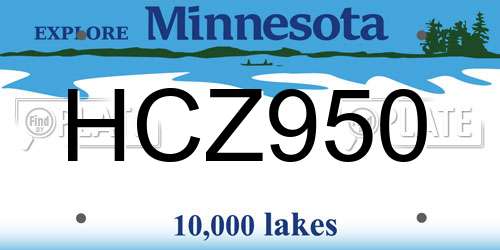 HCZ950 Minnesota License Plate