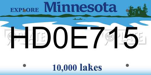 HD0E715 Minnesota License Plate