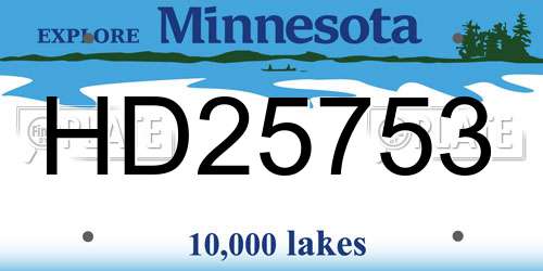 HD25753 Minnesota License Plate