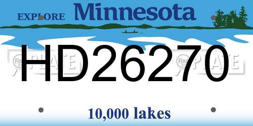 HD26270 Minnesota License Plate