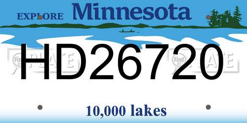 HD26720 Minnesota License Plate