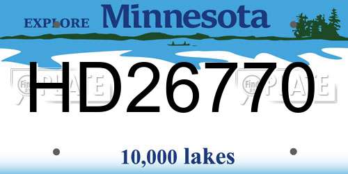 HD26770 Minnesota License Plate