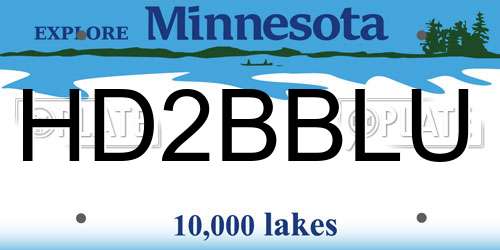 HD2BBLU Minnesota License Plate