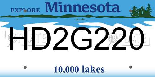 HD2G220 Minnesota License Plate