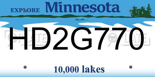 HD2G770 Minnesota License Plate