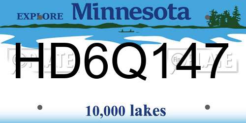 HD6Q147 Minnesota License Plate
