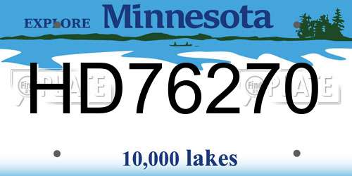 HD76270 Minnesota License Plate