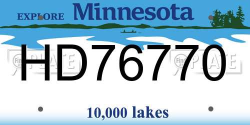 HD76770 Minnesota License Plate