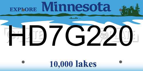 HD7G220 Minnesota License Plate