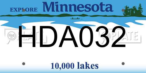 HDA032 Minnesota License Plate