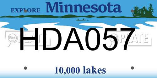 HDA057 Minnesota License Plate
