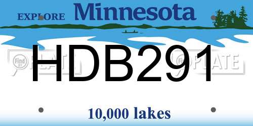 HDB291 Minnesota License Plate