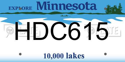 HDC615 Minnesota License Plate