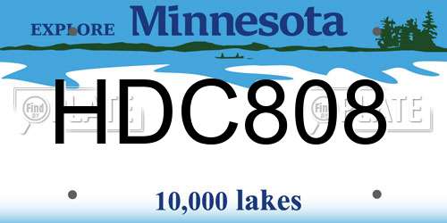 HDC808 Minnesota License Plate